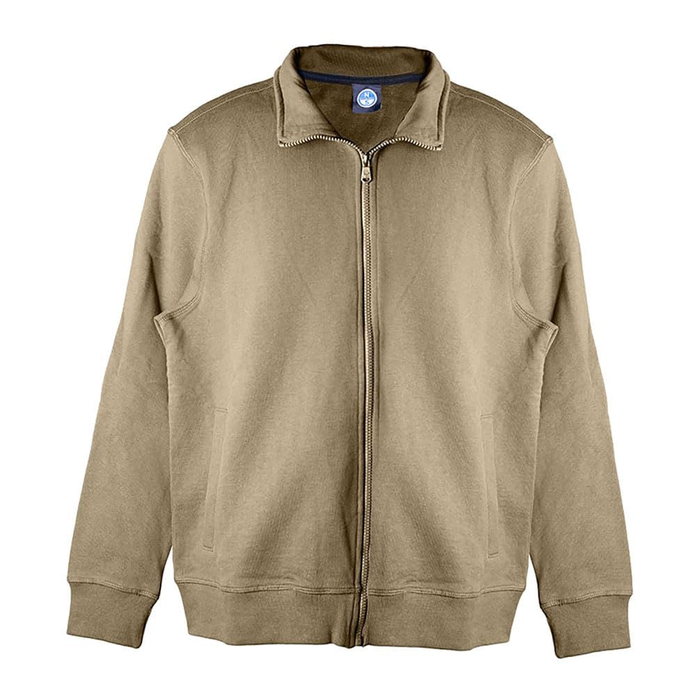 NORTH SAILS Bluza Basic Sweatshirt 691256 z pełnym zamkiem błyskawicznym, męska bawełna, zieleń wojskowa