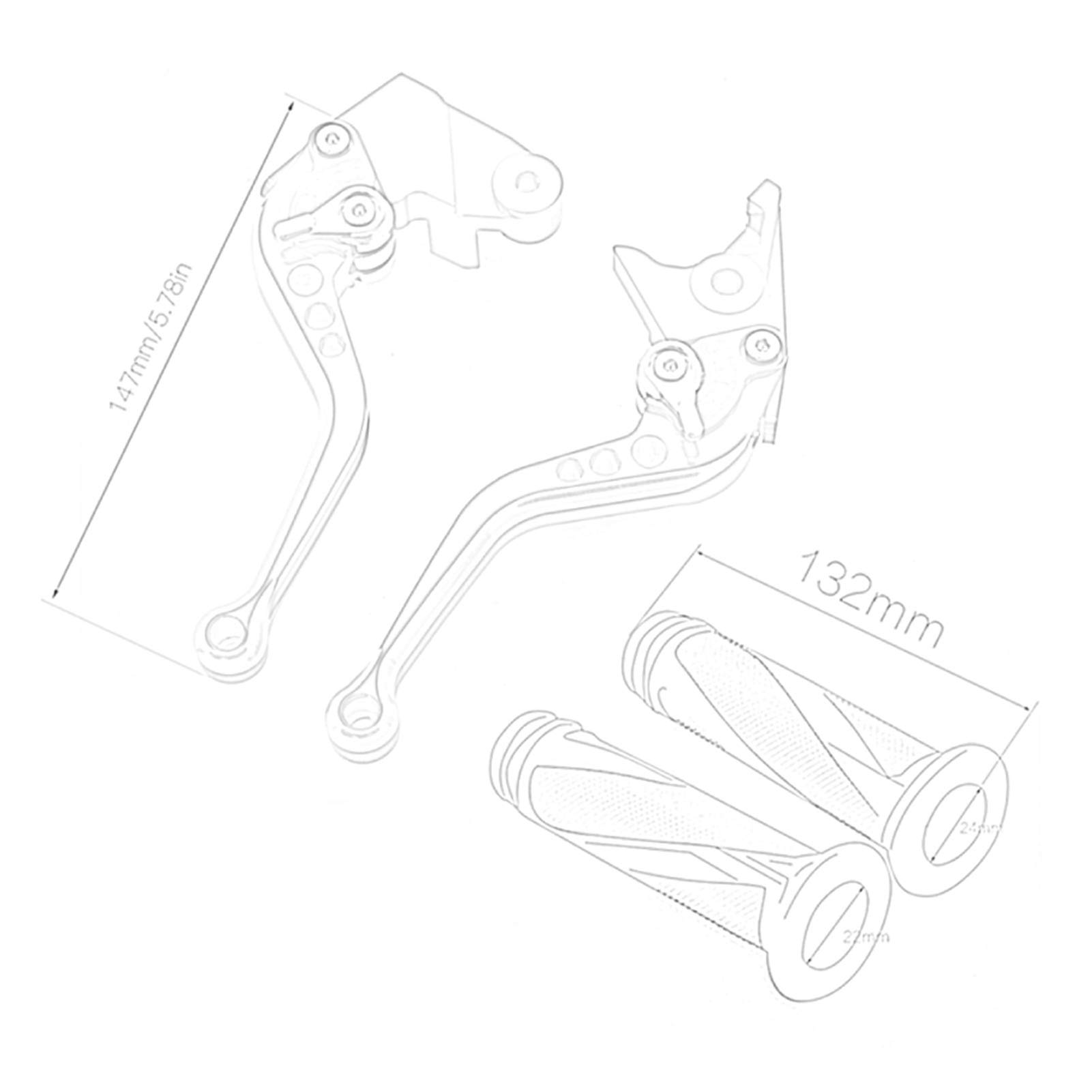 Levier d'embrayage Frein pour Y-amaha TZR 50 TZR 50 Thunderkid Court en Aluminium Mélange Couleur Réglable Moto Frein Embrayage Levier Et Poignée Poignées Ensemble Poignée Frein (Color : B)