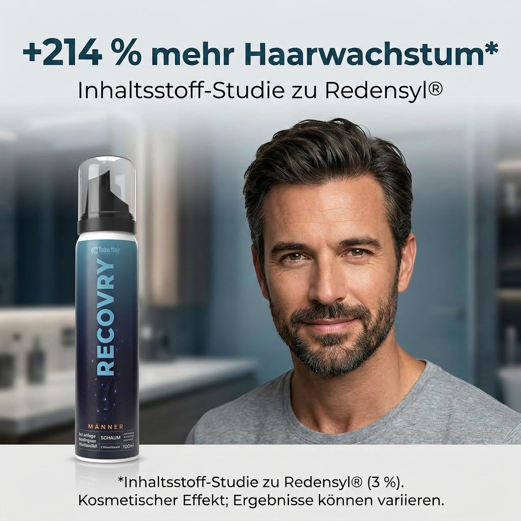 RECOVRY Haarwuchsmittel Männer mit Redensyl & Procapil - 100ml (2 Monate) Hair Loss Treatment gegen Haarausfall Mann, Geheimratsecken & DHT Blocker Haarausfall - kombinierbar mit Minoxidil