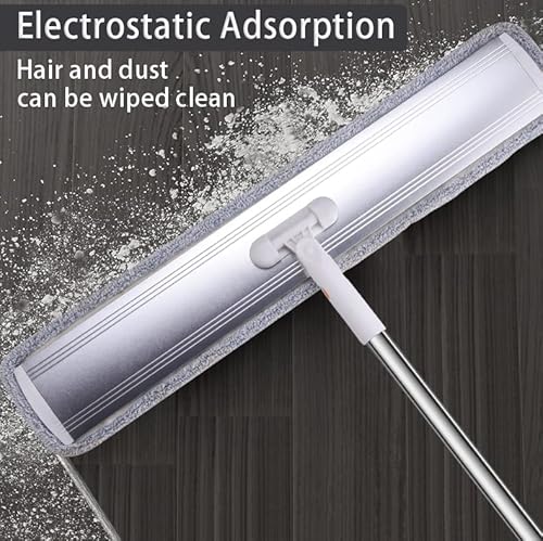 Microfiber Mop 32 Inch Flat Mop Commercial Mop Large Wide Mop For Hardwood Laminate Tile Floor Cleaning 360 Rotating Dust Wet Mop With Stainless Steel Handle 4 Reusable Mop Pads #TOP3