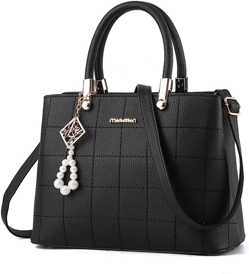 BestoU Handbags Women's Black Large Leather Women's Shoulder Bag Women Shoulder Bag