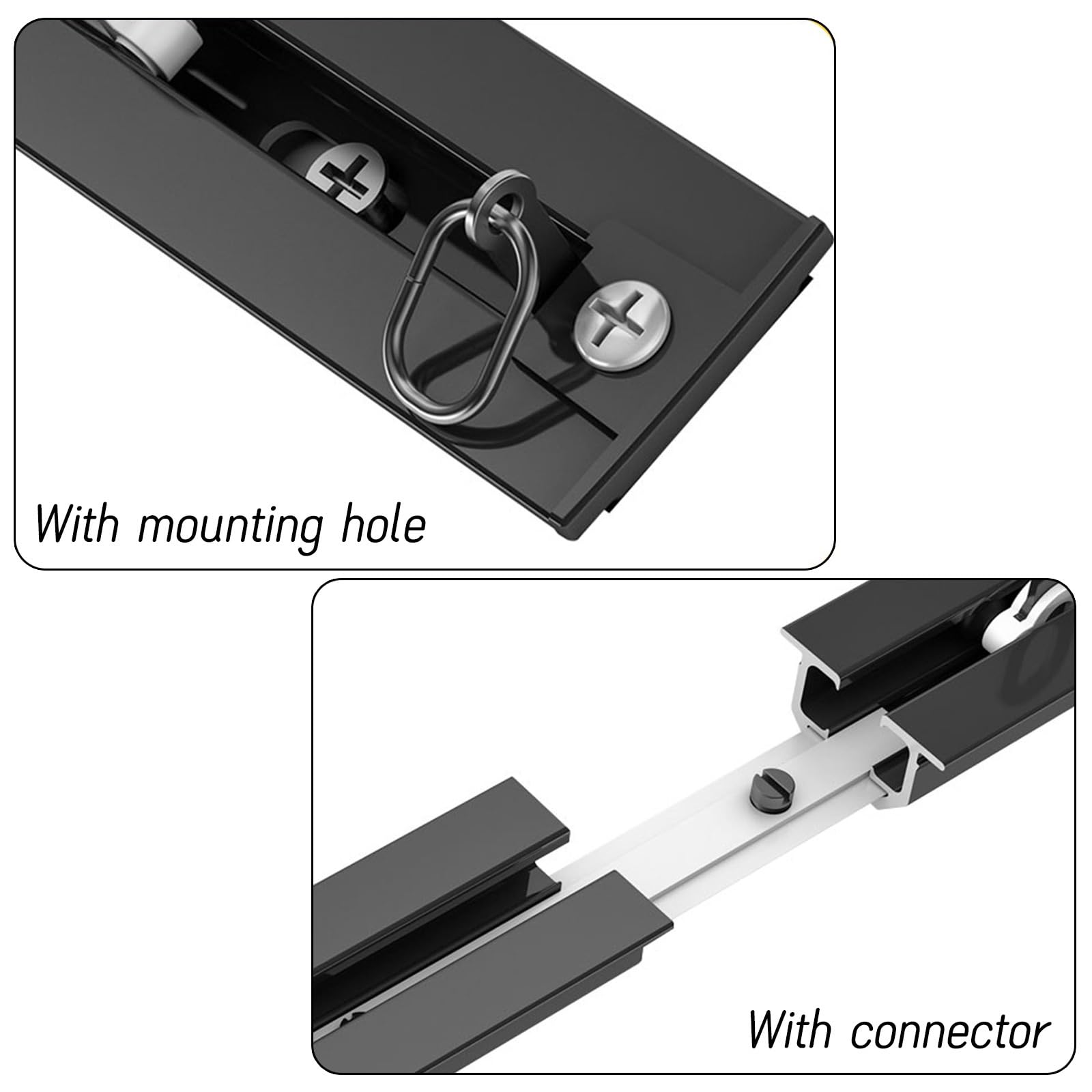 Heavy Du Metal ain Track 170 cm Soffitto Aliante per Divisori Liscio Scorrevole ain Rod Lunghezze regolabili 70 300 cm (nero)