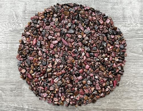 Rhodonite Chips – Natural Mini Rhodonite Stones, Crushed Undrilled Rhodonite, Semi-Tumbled Genuine Rhodonite (3 lbs Bulk)