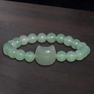 1 bracelet en pierre naturelle avec tête de chat, yeux de tigre, turquoise, quartz rose, malachite, corde élastique simple, bracelet bohémien pour femme, aventurine verte