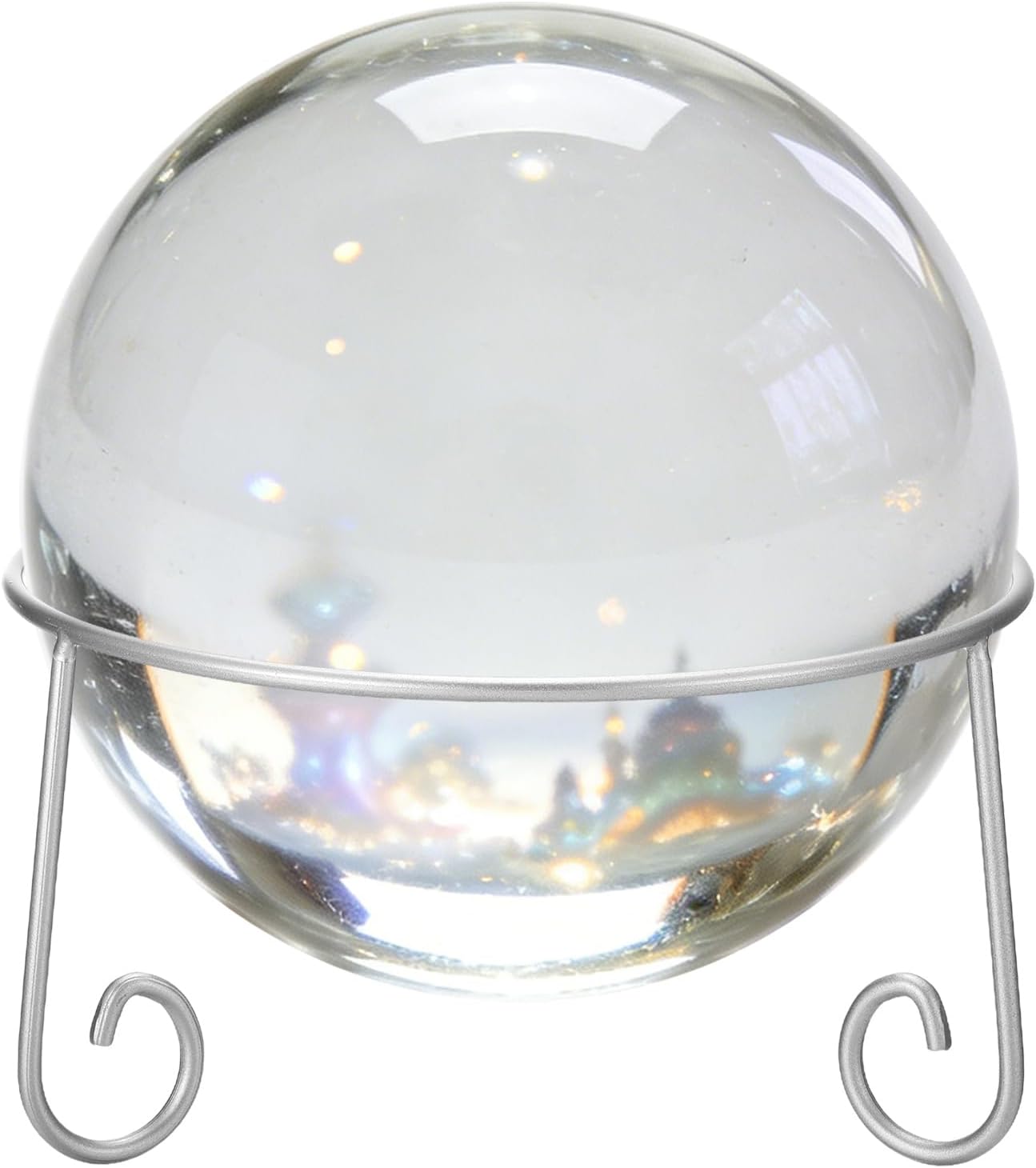 uxcell Iron Metal Gazing Ball Stand, 7.9" x 4.3"(IDxH) Garden Crystal Ball Display Stand for 8.7-10.6 Inch Sphere Holder Plant or Flowerpot Holder Home Decoration for Yard Garden, Silver