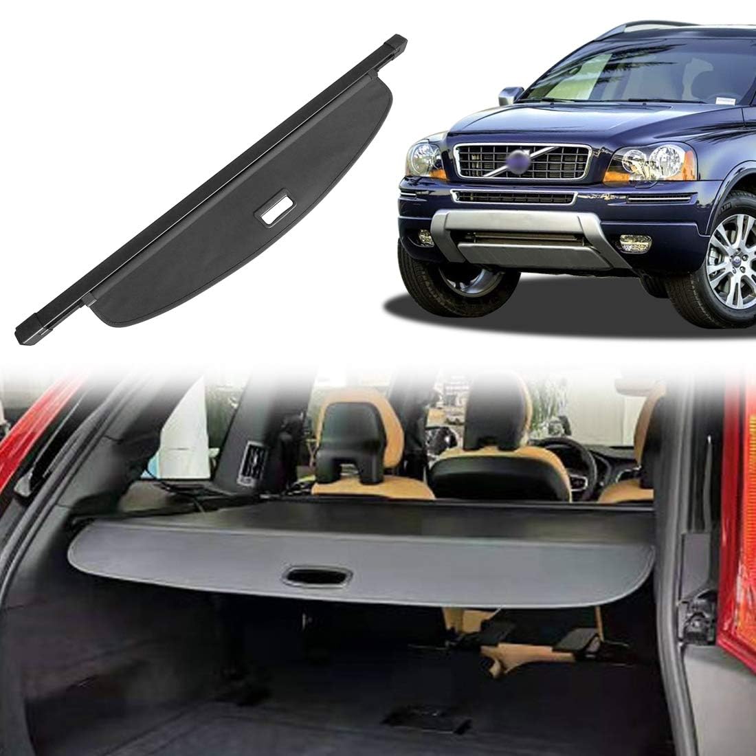 Coche maletero cubierta retráctil de privacidad, estante protector de carga para Volvo XC90