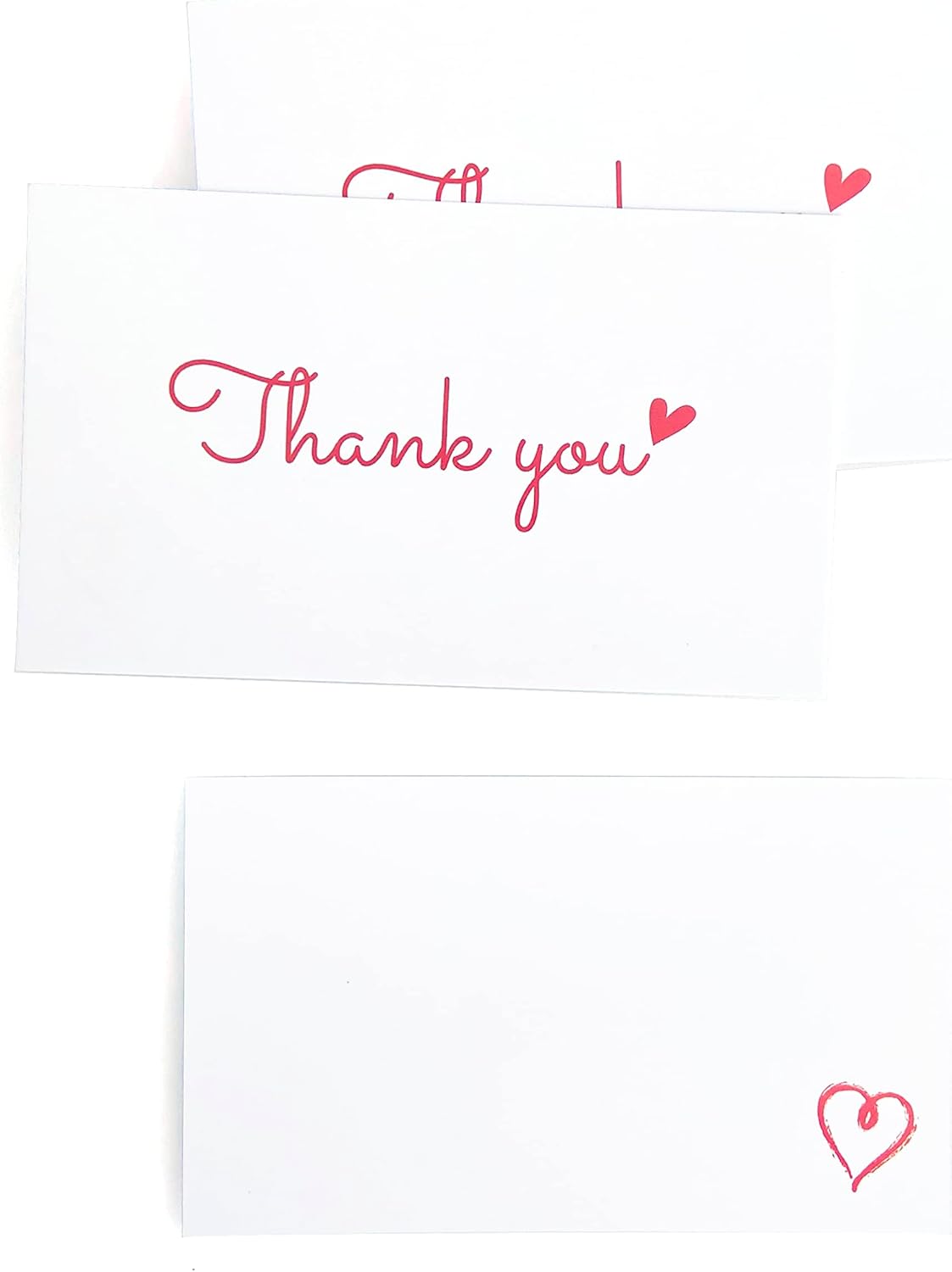 RXBC2011 100 Little Thank You Cards Gold Heart Design Bulk Thank you Notes for All Occasions 3.5 x 2 Inch white - Image 6