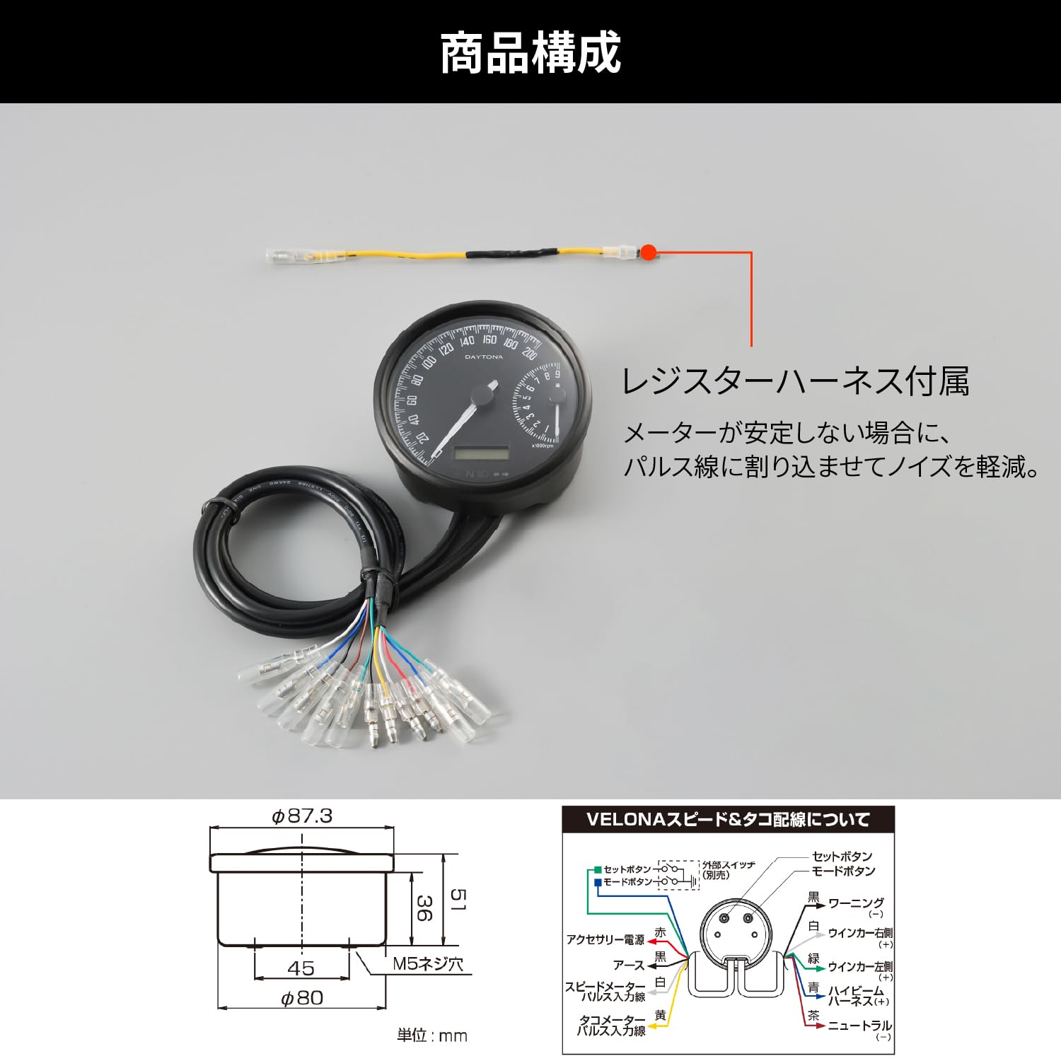 Amazon | デイトナ(Daytona) バイク スピードメーター + タコメーター