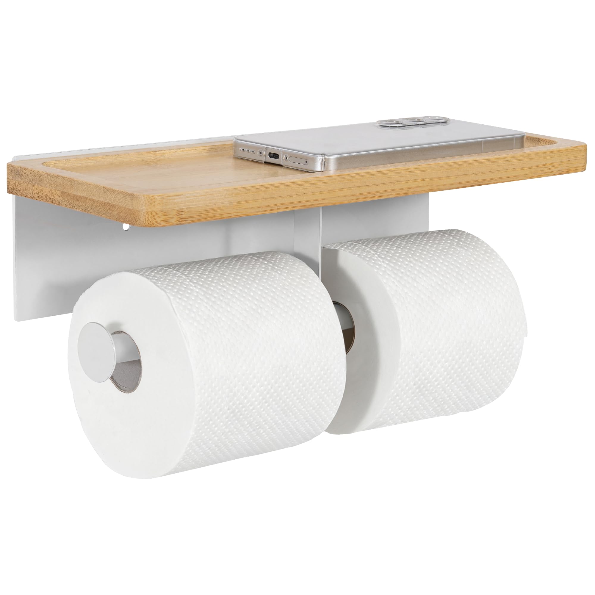 LASUK Toilet Paper Holder, 1 Tier - Holds 2 Rolls, White — image 1