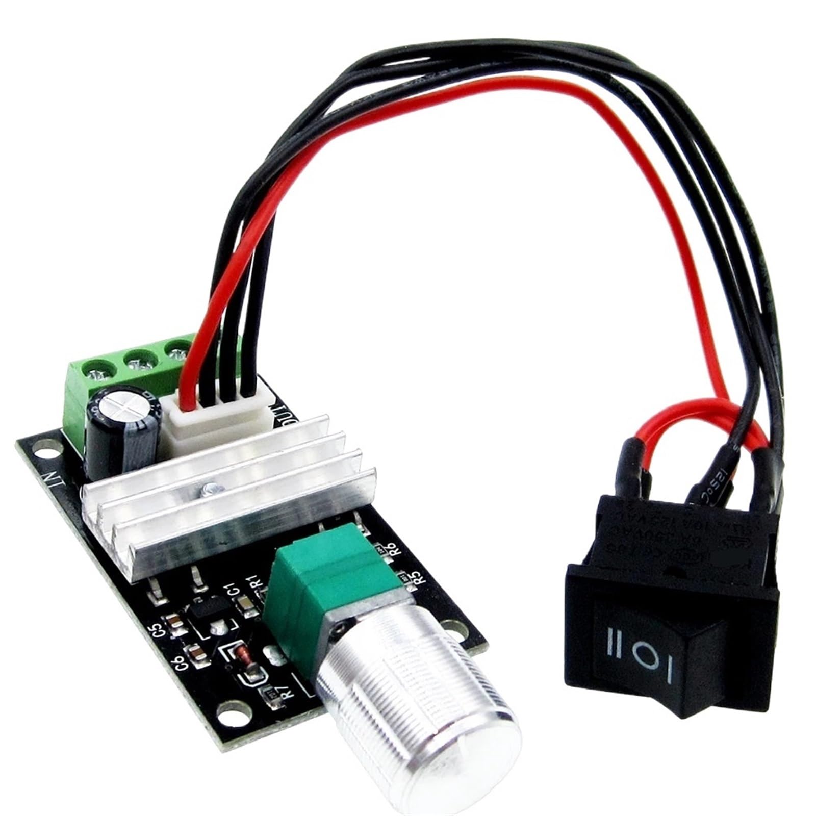 Controlador de velocidad PWM de 6V a 24V 3A regulador de motor ajustable de 80W
