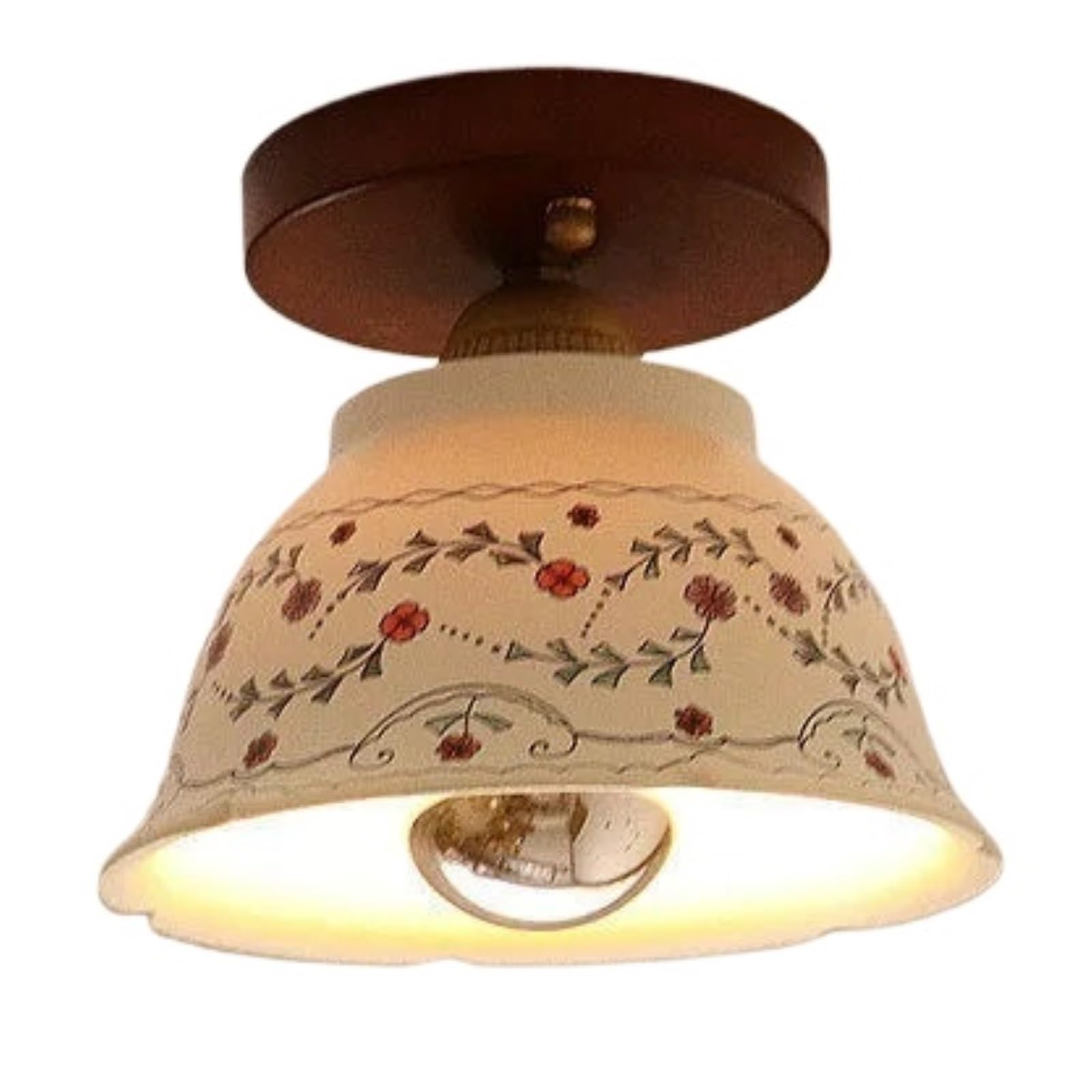 Mid Century Modern Flush Mount Fixture With Vintage Farmhouse Ceiling Lamp