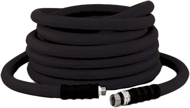 Impulse IMPRB3450 Heavy Duty Rubber Water Hose Assembly 3/4" x 50 with Brass GHT Fittings Industrial Grade Kink Resistant All Weather Flexible UV Abrasion Ozone Resistant