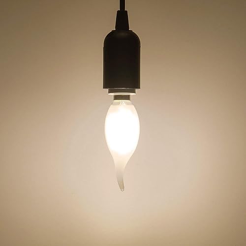 Miniatura 9 de Bombillas LED de 40 W para candelabro, base media, esmeriladas, bombillas LED de filamento regulable de 40 W (utiliza solo 3.5 vatios), base media