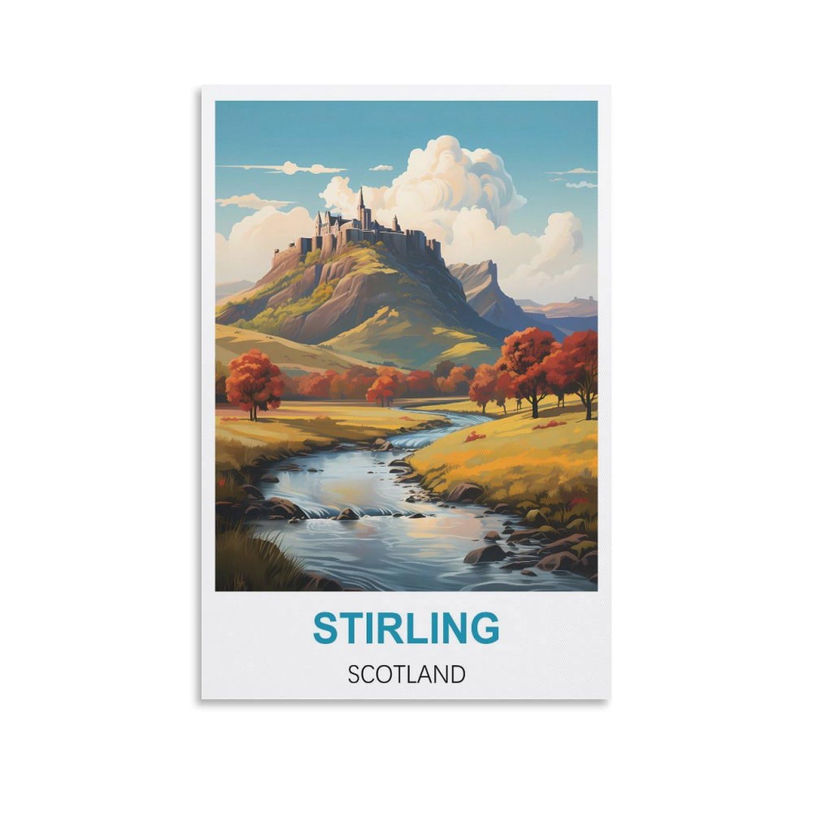 Retro Vintage Wall tin Plaque,Stirling Scotland,Metal Tin Sign Metal Wall Plaque for Home Living Room Bedroom Bar Club Men Cave Wall Art Decor 30x40cm