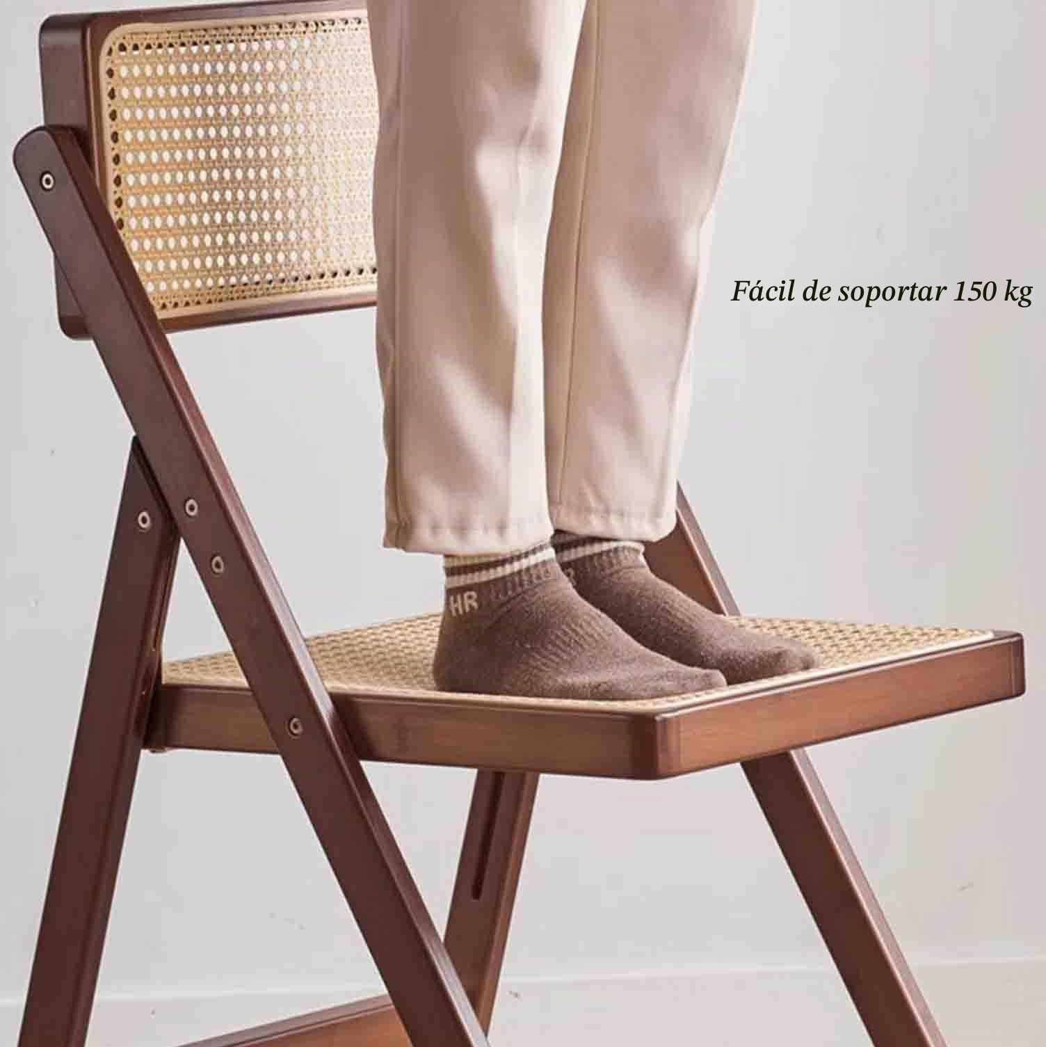Silla Plegable de ratán, Silla de Respaldo, casa de Familia Minimalista, casa de Madera Maciza, Silla de Sala de Estar, Respaldo de Ocio, Silla de Comedor, Silla,A