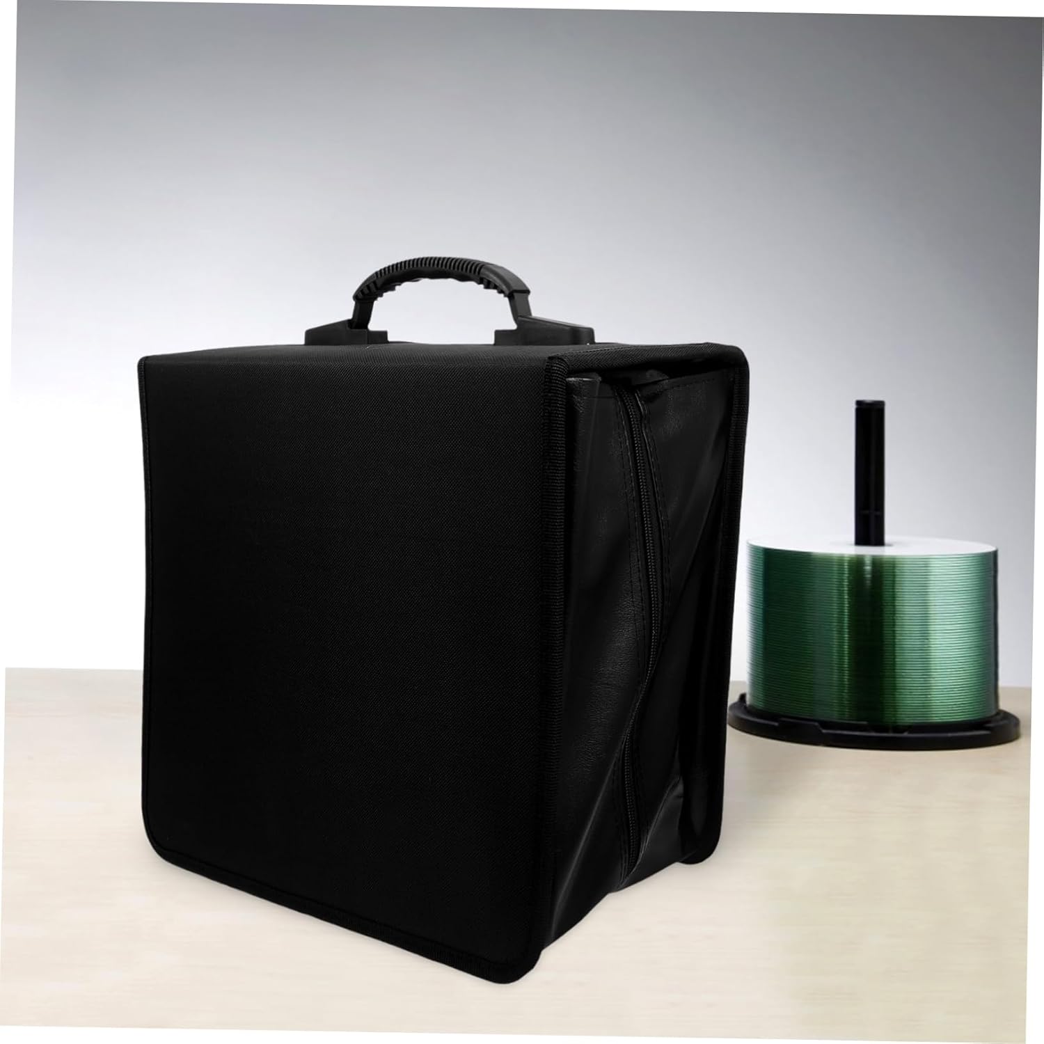 IMIKEYA 500pieces Cd Holders Storage Case Large Capacity Cd Case Bag Pu Leather Handle for Car Binder