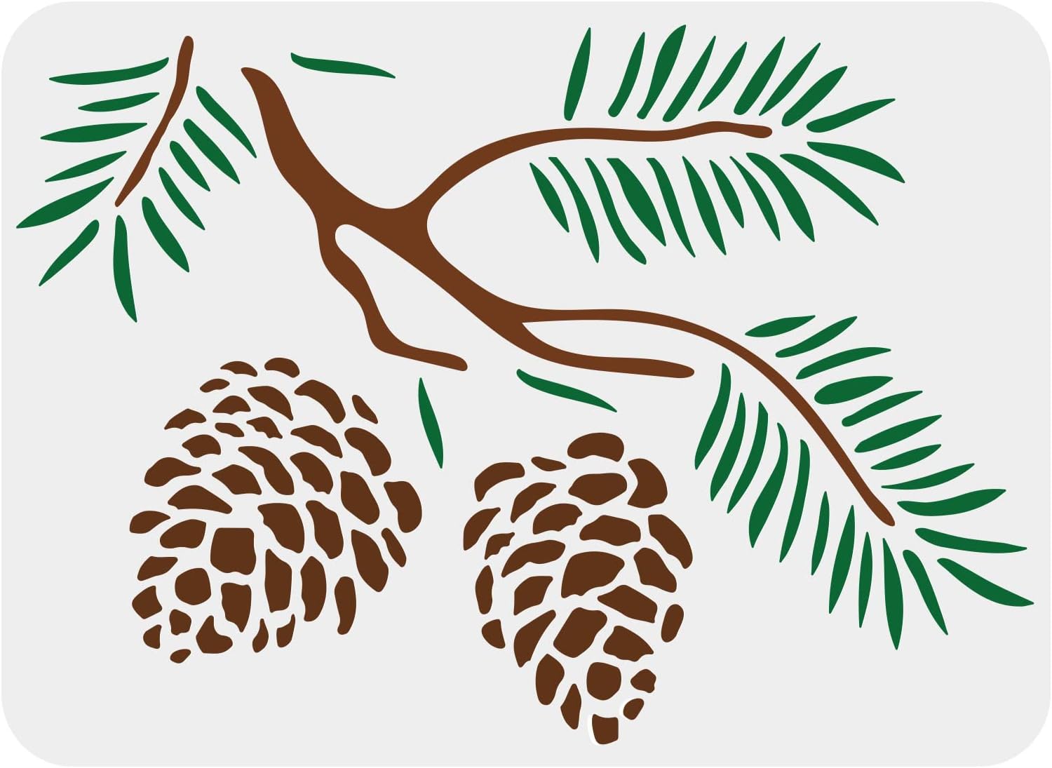 FINGERINSPIRE Pine Cone Stencil 11.7x8.3 inch Pine Cone Stencil Plastic Trees Pine Cones Painting Stencil Reusable Pine Pattern Stencils for Painting on Wood, Floor, Wall and Tile