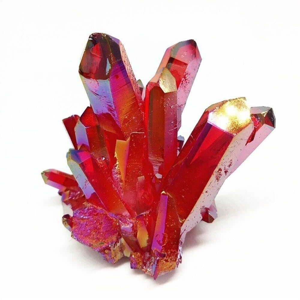 KJEBVHIRS Crystal Quartz Electroplated Colourful Column Ore Or Ornaments Aquarium Home Decor Stone Ornaments (Size : 600-700g)