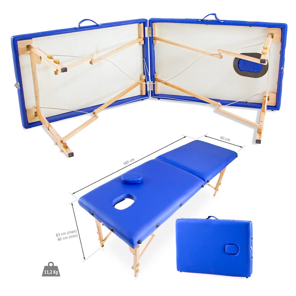 Table pliante en bois Basic 180 x 60 cm (bleu)