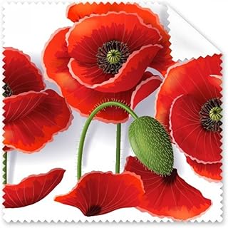Red Flowers Painting Corn Petals Fruit Cleaning Cloth Phone Screen Glasses Cleaner 5pcs