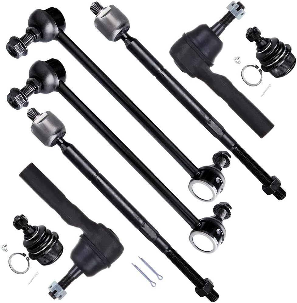 SCITOO 8-PC SET Suspension Kit For Dodge Journey Front Outer Tie Rod End Front Inner Tie Rod End Front Sway Bar End Link Front Lower Ball Joint