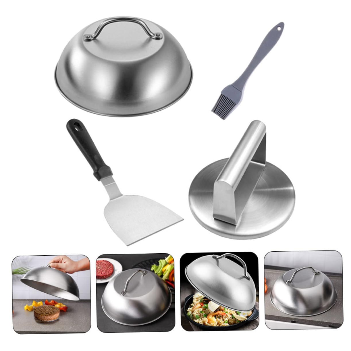 Abaodam Stampo per Hamburger in Utensile da Manico Ergonomico per Modellare Polpette e Torte Carne