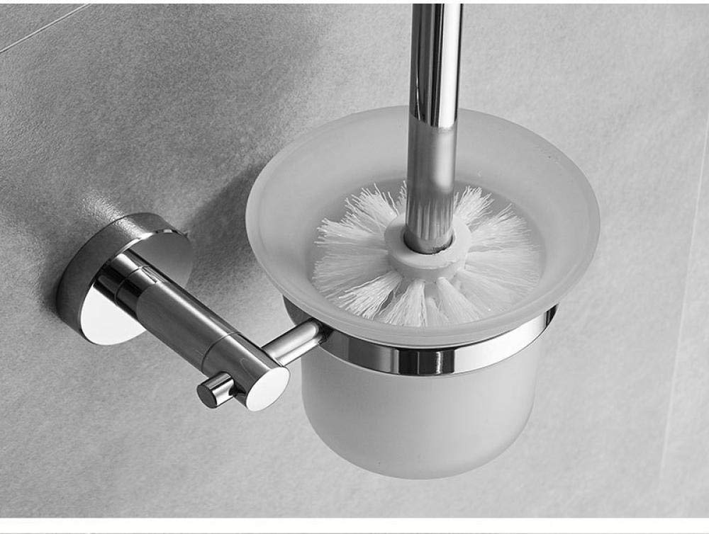 Juego de soporte para escobilla de inodoro de acero inoxidable 304 con montaje en pared y opciones de pie, cepillo de inodoro de cerdas de silicona y kit de soporte