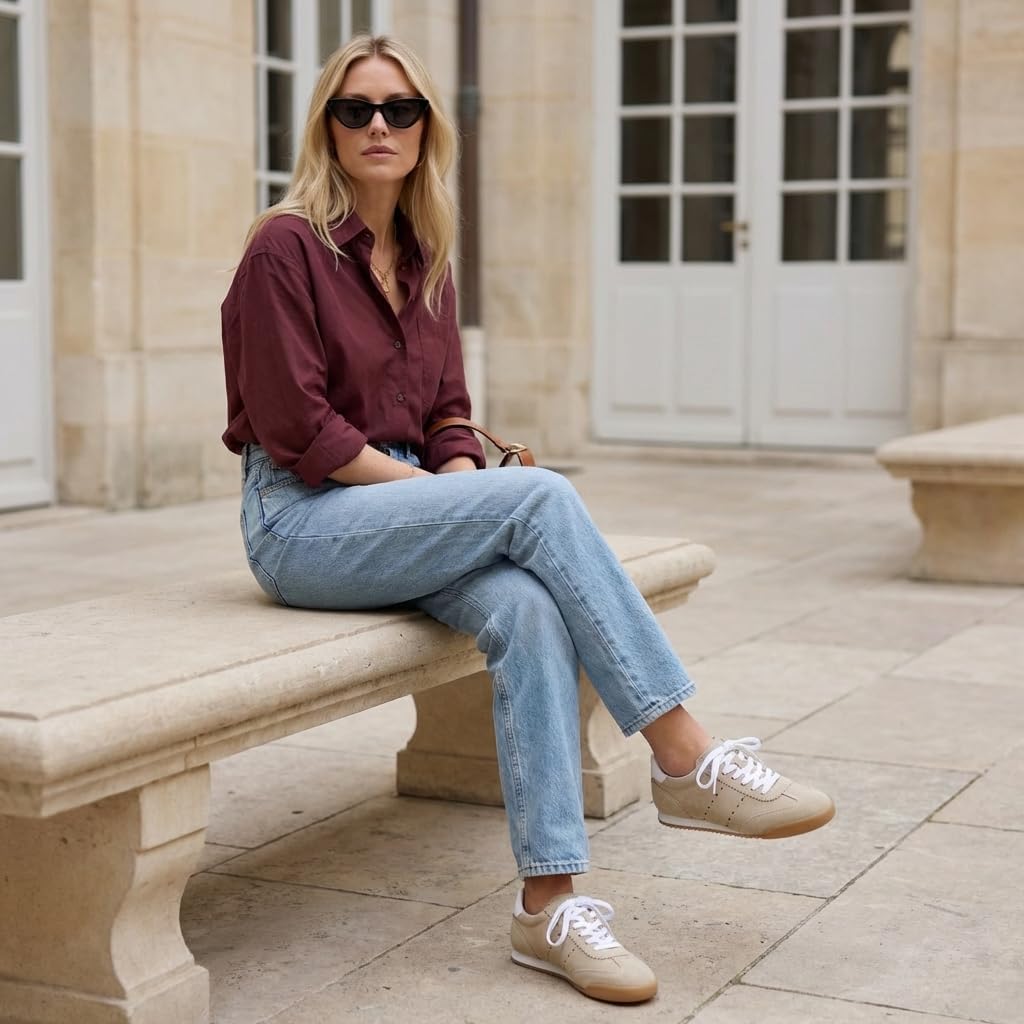 CUSHIONAIRE Topcat Genuine Leather Suede Sneakers for Women, Lightweight Everyday Casual Womens Shoes with Retro Style and Cushioned Comfort