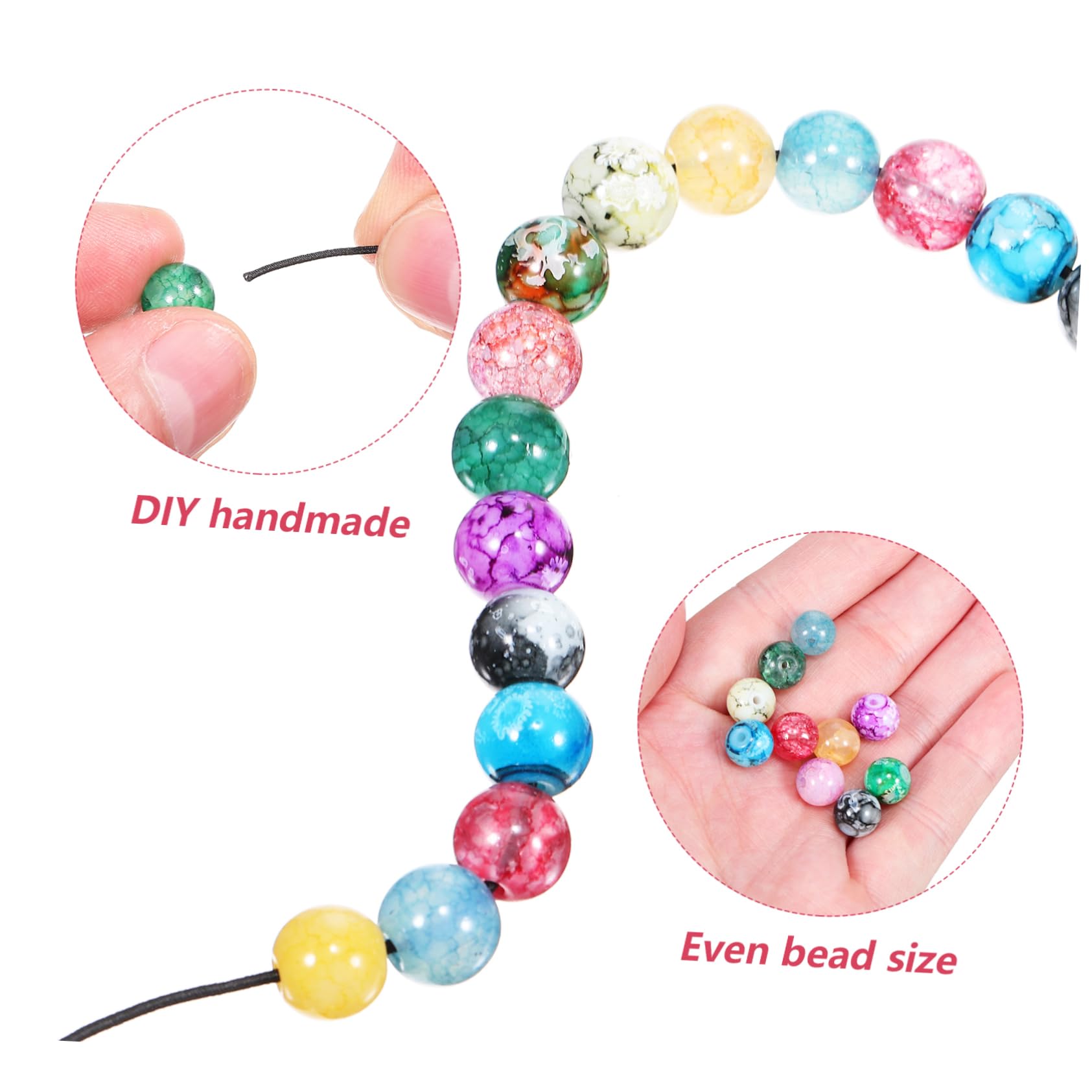 Gadpiparty 4 Set Perline Rotonde Per Bigiotteria Con Filo Elastico Perline Per Collane E Braccialetti Per Creazioni E Accessori Fai Da Te 200 Pezzi*4