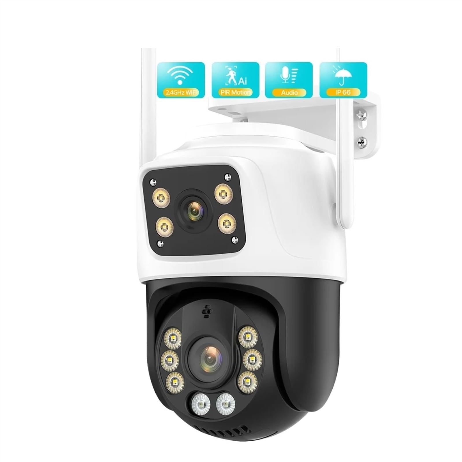 kamera PTZ 4K 8MP HD podwójny obiektyw podwójny ekran kamera kolor IR Night Vision Ai automatyczne śledzenie bezprzewodowy nadzór CCTV(4MP With 64G)