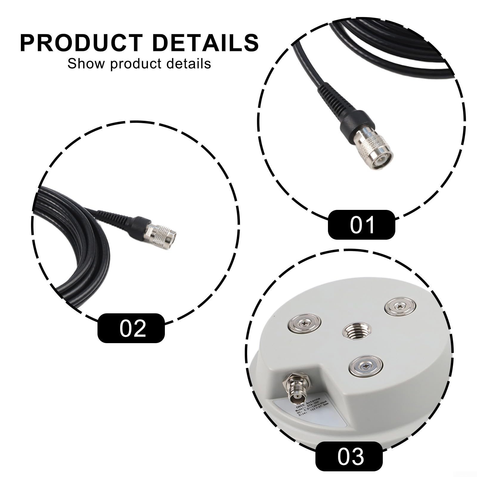 Antena GNSS AG35H de alta ganancia, antena de medición GNSS de frecuencia completa para mapeo agrícola y uso de montaje en techo, compatible con GPS L1/L2/L5, BDS B1/B2/B3, GLONASS G1/G2/G3, E1/E5