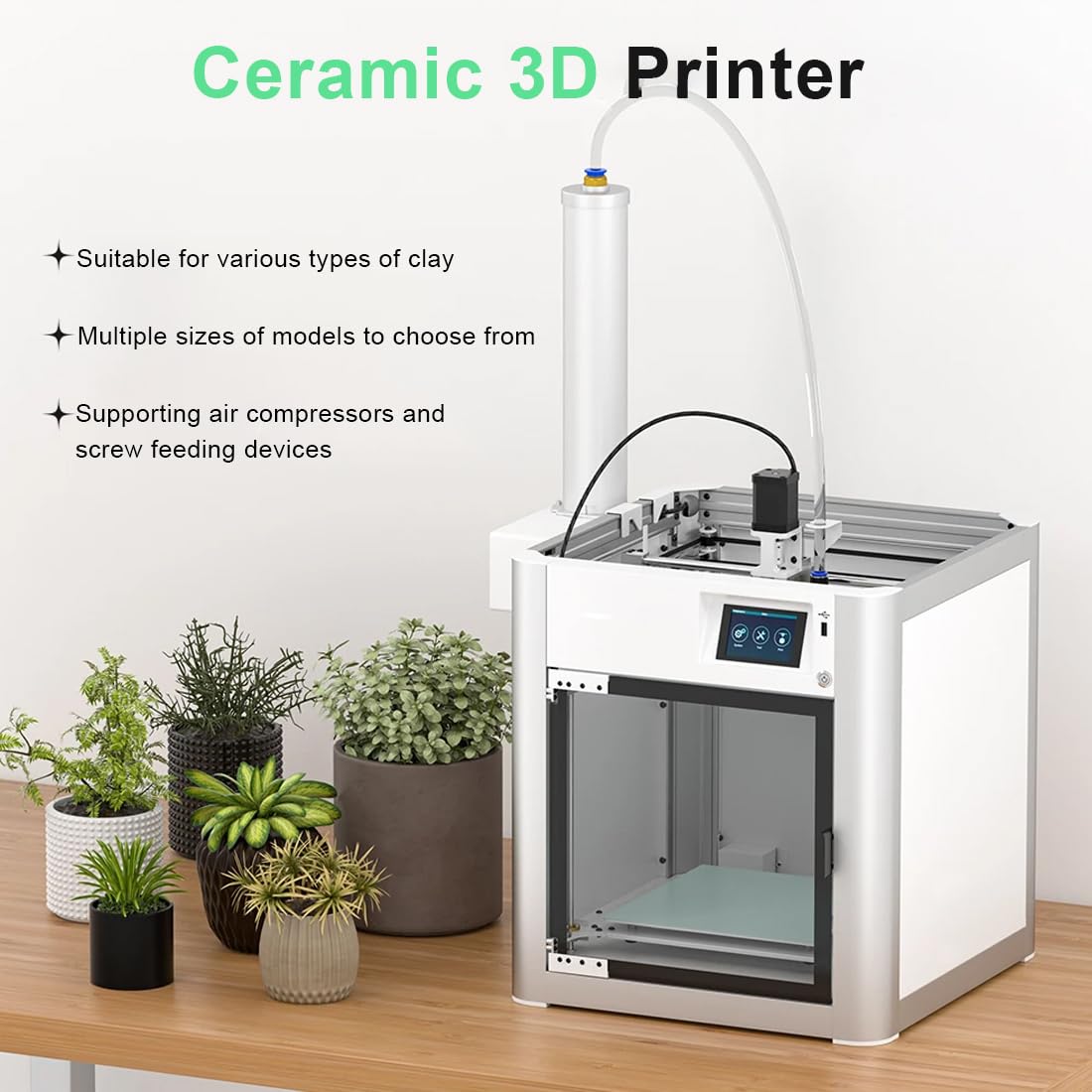 Tubo in PTFE, 2 metri, Professionale, Accessorio per stampanti 3D, Estrusore, Per stampante 3D da 1,75 mm, Filamento, Tubo PTFE Stampante 3D, Teflon Stampante 3D (2,5mm ID × 4mm OD) (Bianco)