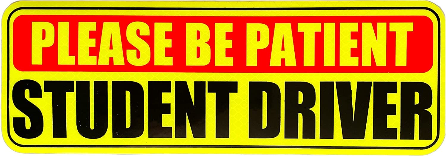 Auto WondersMagnetic New Student Driver Car Sign Sticker Highly Reflective Removable and Reusable for Car SUV Van Drivers