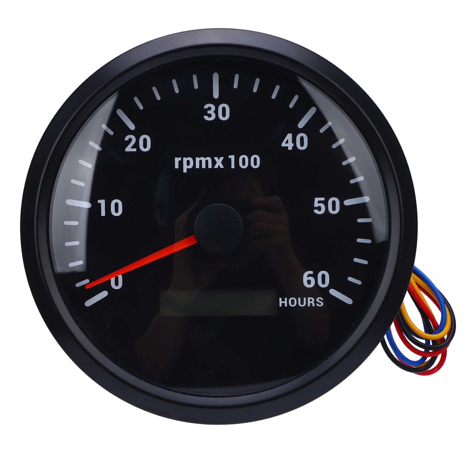 Tachimetro nautico 110mm 6000RPM con contatore ore retroilluminazione a 7 colori tachimetro auto e imbarcazioni compatibile con camper yacht camion quadrante nero coperchio nero