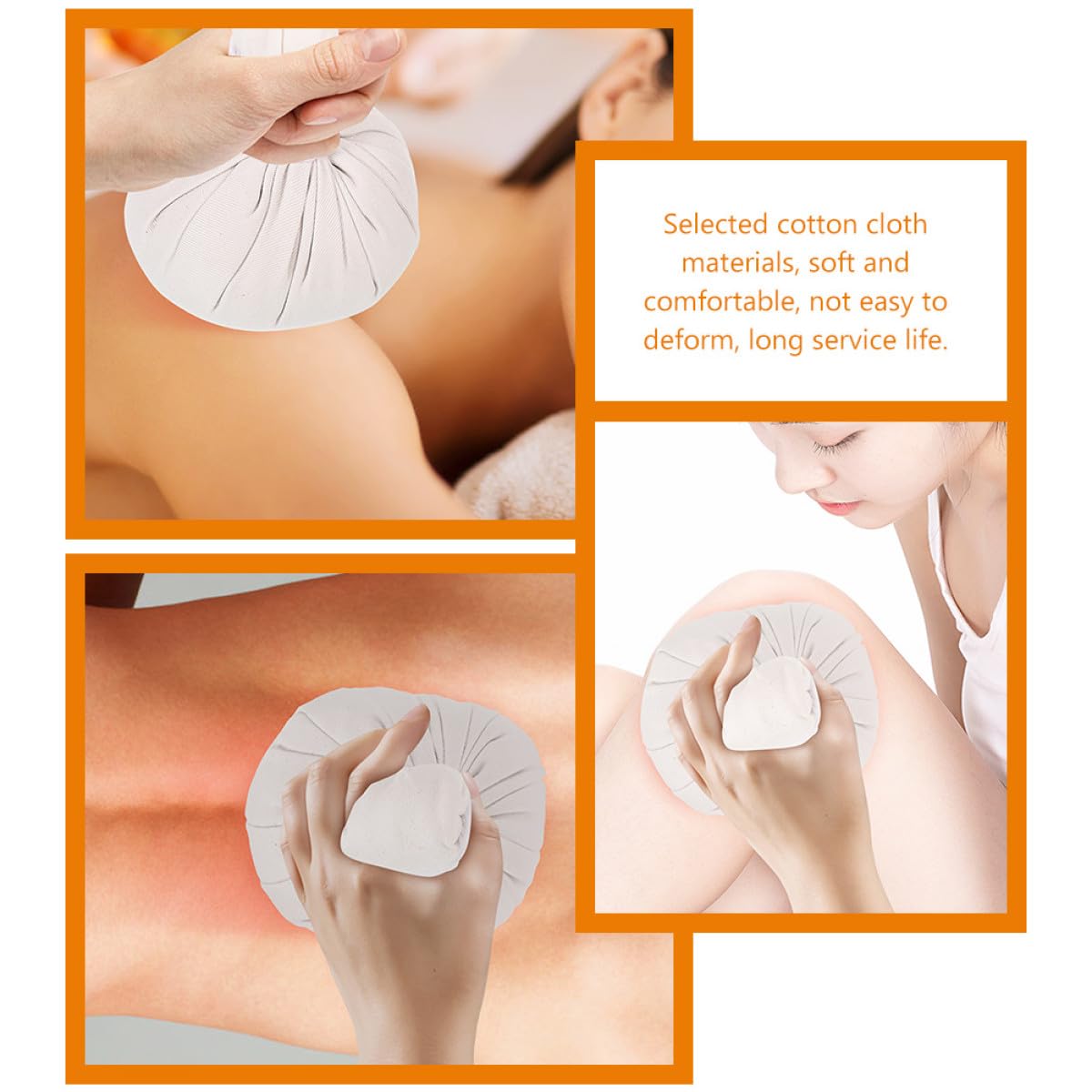 PLAFOPE Bolas de Masaje de Hierbas Chinas 2 Pcs, Bolsa de Calentamiento Natural para Spa y Acupresión, Pelota Terapéutica para Masaje Corporal en Casa y Viajes