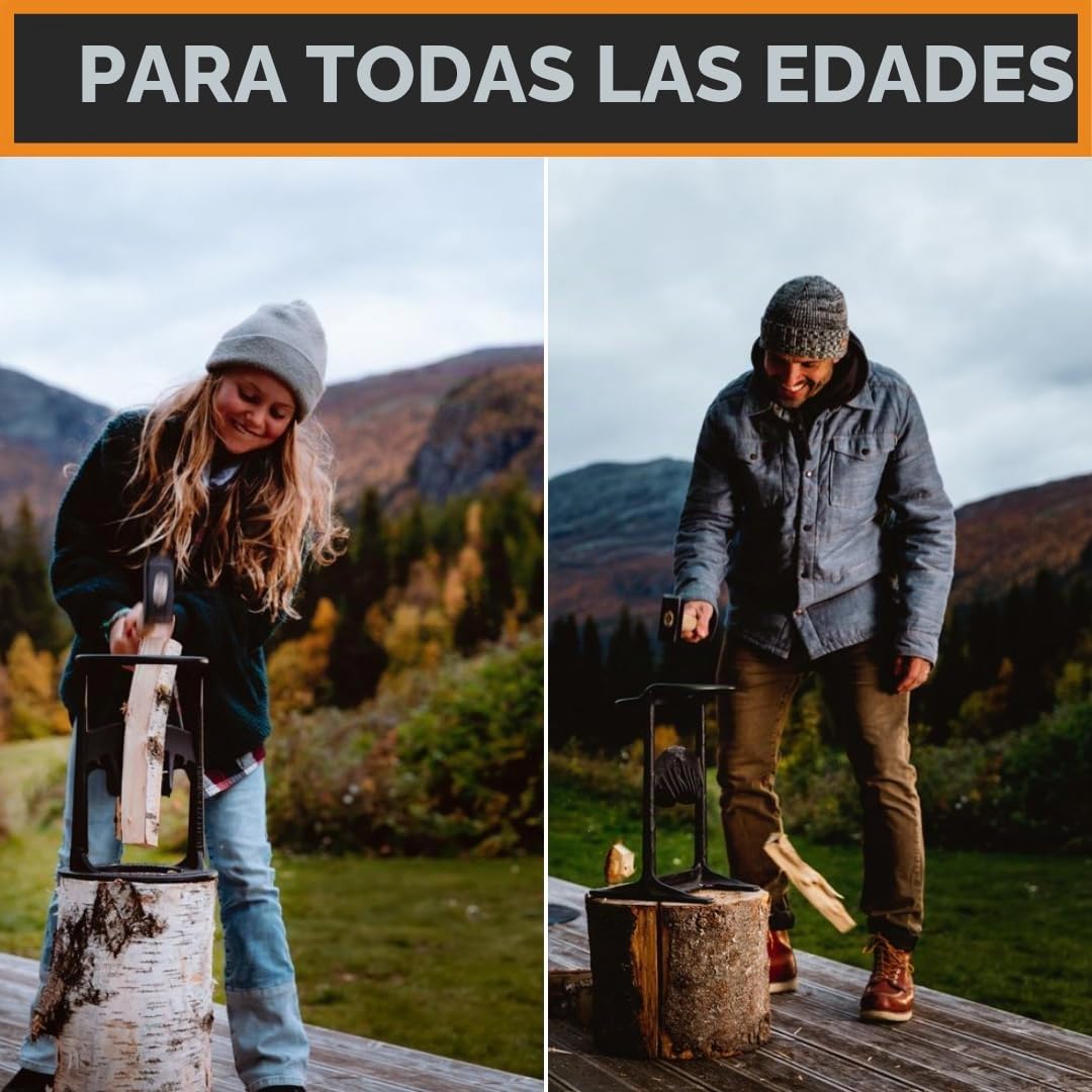 Kindling Cracker Divisor de leña para Hacer astillas, cuña Manual para Partir Madera, Herramienta Segura y eficiente para Dividir Troncos y Preparar leña para chimeneas, fogatas y Estufas