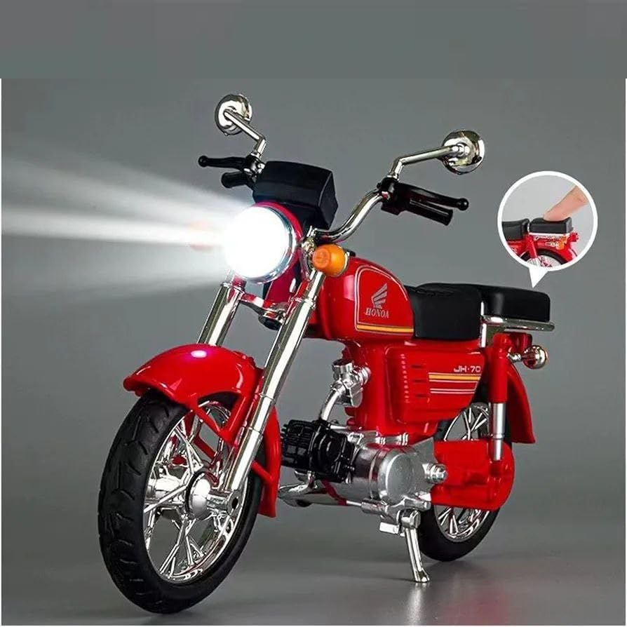 Image of Police Motorcycle Toy - Pull Back Motorcycle Toys, Tiny Gift with Music Lighting, Latte Motorcycles Toy for Kids Boys Age 3-8 Year Old [Multicolor] (Honda Jialing JH70-Multicolor)