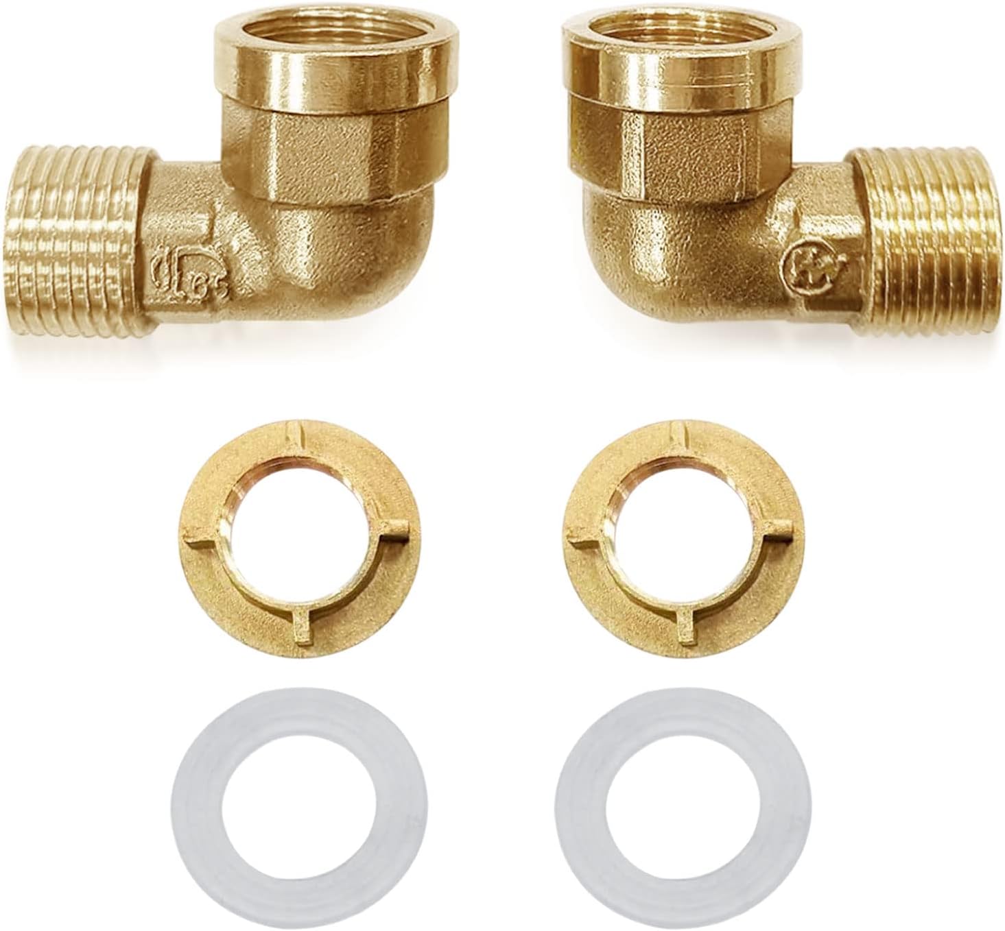 Aolemi Mounting Kit for Wall Mounted Shower Faucet Connector Set for Stainless Steel Commercial Kitchen Prep Utility Sink 1/2 Inch NPT Male to 1/2 Inch Female 90°Elbow 2pcs