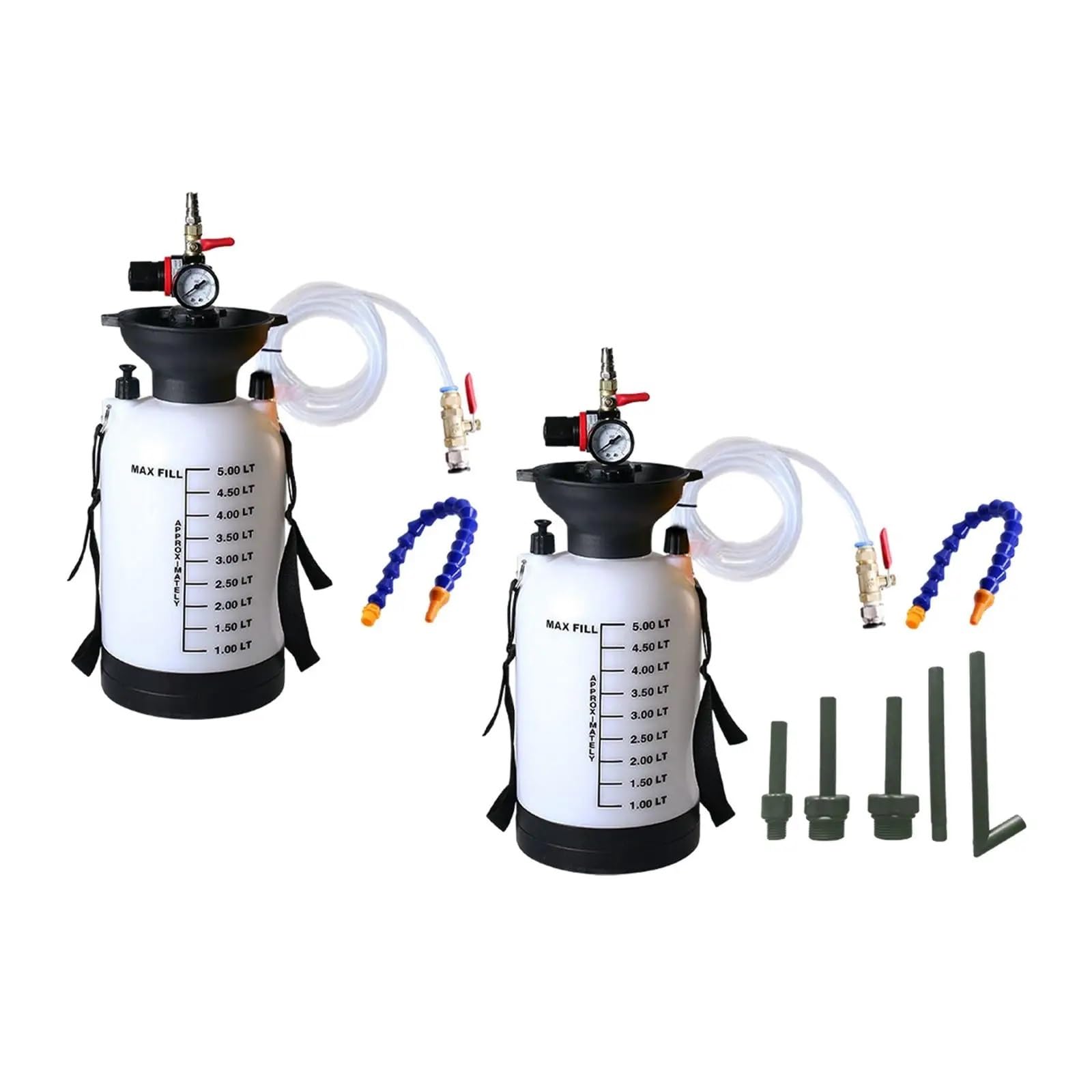 Distributeur de recharge ATF 5L 8L Pompe voiture automobile Transfert d'huile boîte vitesses pneumatique Extracteur Réservoir 1 pièces(With Adapters)