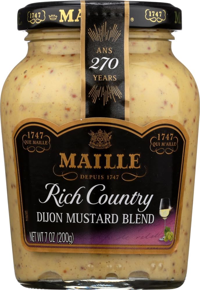 Maille Mustard, Rich Country Dijon, 7 oz, 6 Count