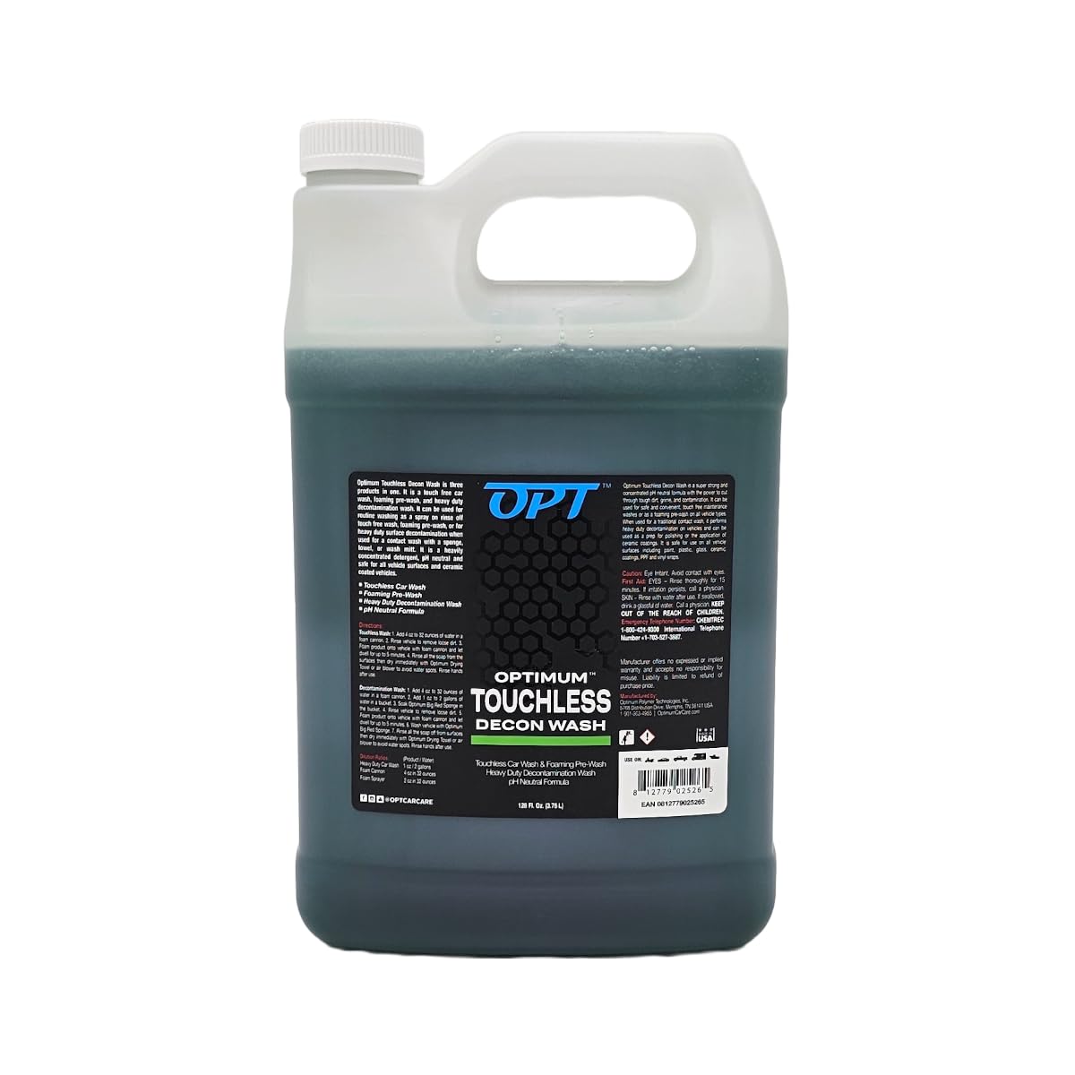 Optimum Touchless Decon Car Wash Soap – pH Neutral, Heavy Duty Decontamination, Touch Free, Spray on and Rinse Off Car Wash and Ceramic Coating Maintenance Multi-Use Formula (1 Gallon)
