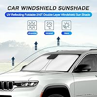 Vista 2 de KUST Parasol para parabrisas para Jeep Grand Cherokee L SUV 2021-2024, accesorios para ventana, protector de visera solar, bloquea los rayos UV