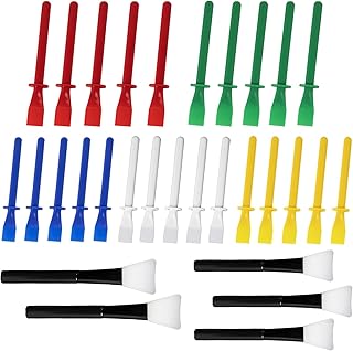 30 Pcs Silicone Glue Brush and Plastic Spreader Set, Colored Plastic Glue Applicators for Woodworking Crafts, DIY Projects, Timber, Paper and Handicrafts, Durable and Easy-to-Clean