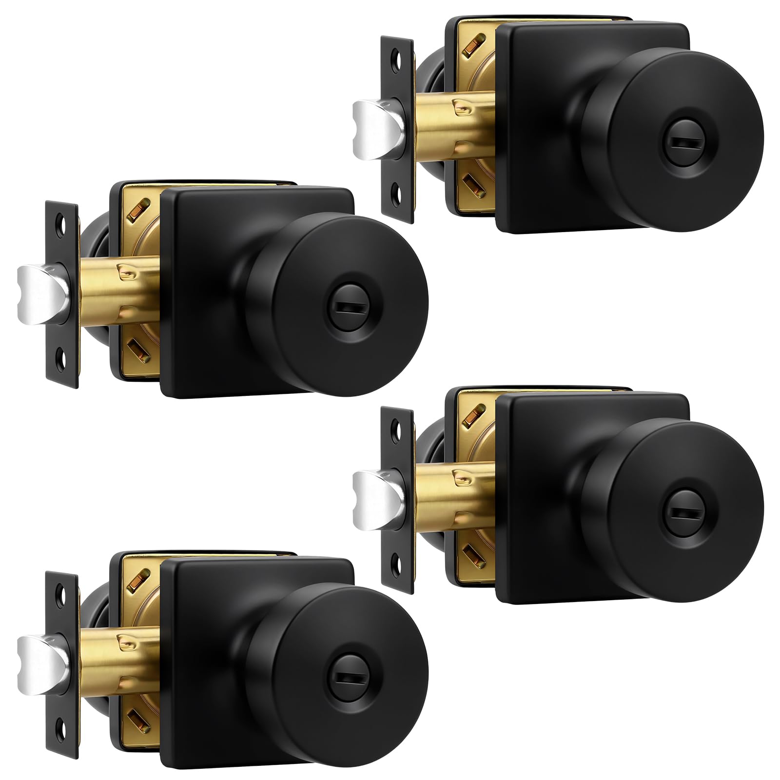 Matte Black Dummy Door Knobs - 2 Pack -17