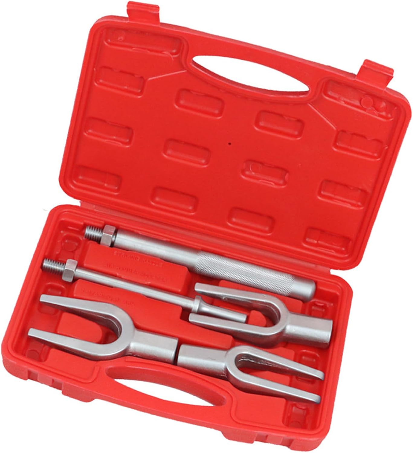 5Pcs Ball Joint Separator Set Heavy Duty Tie Rod Removal Tool with Handle Adapters Fit for Pitman Arm Suspension Repair Ergonomic Ball Joint Removal Tool