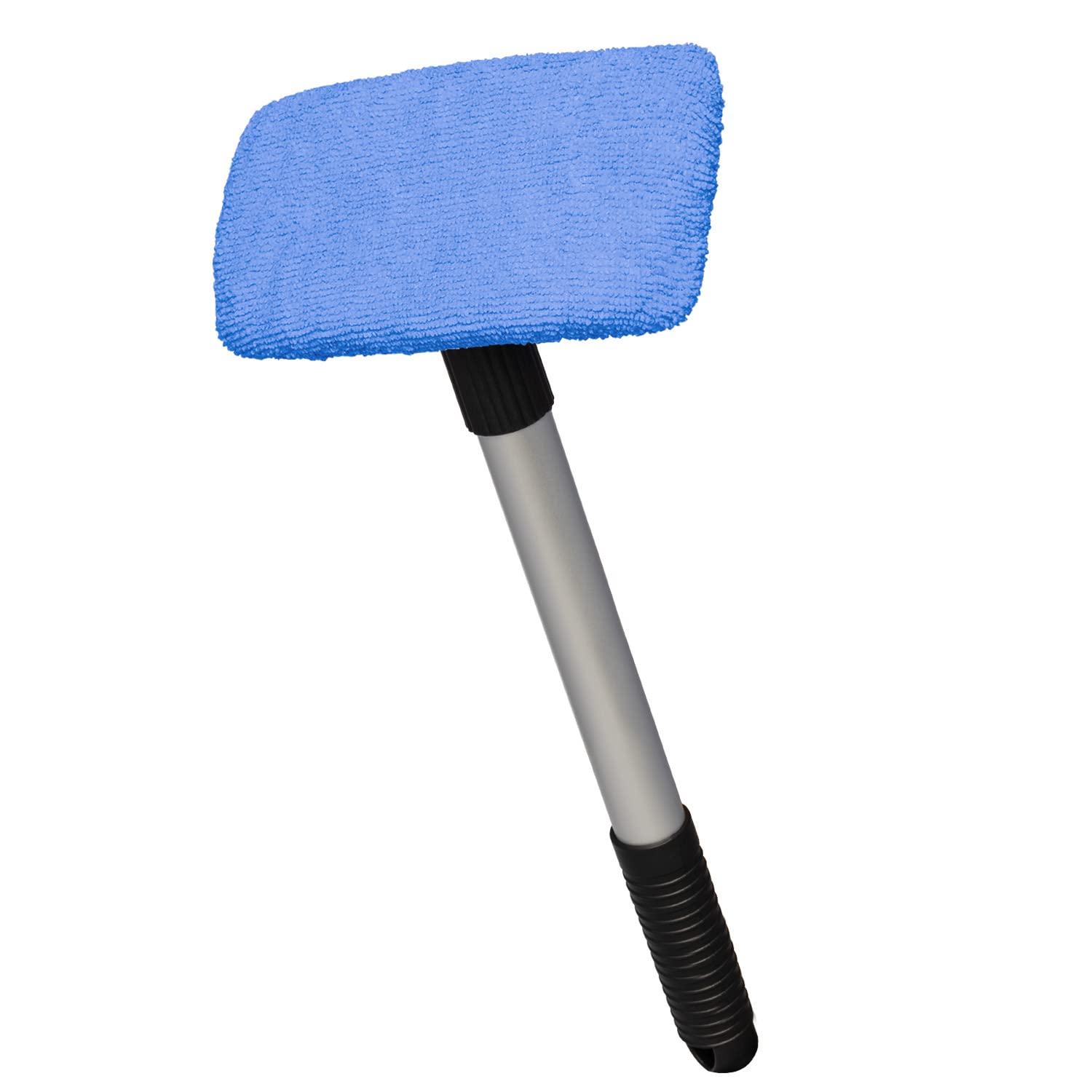 ToM PaR Car Window Cleaner with Microfibre Telescopic Handle I Car Window Cleaner I Removes Dust, Water from Windows, Water Vapour I 3-Layer Swivel Head I Length: 38-52 cm I Blue