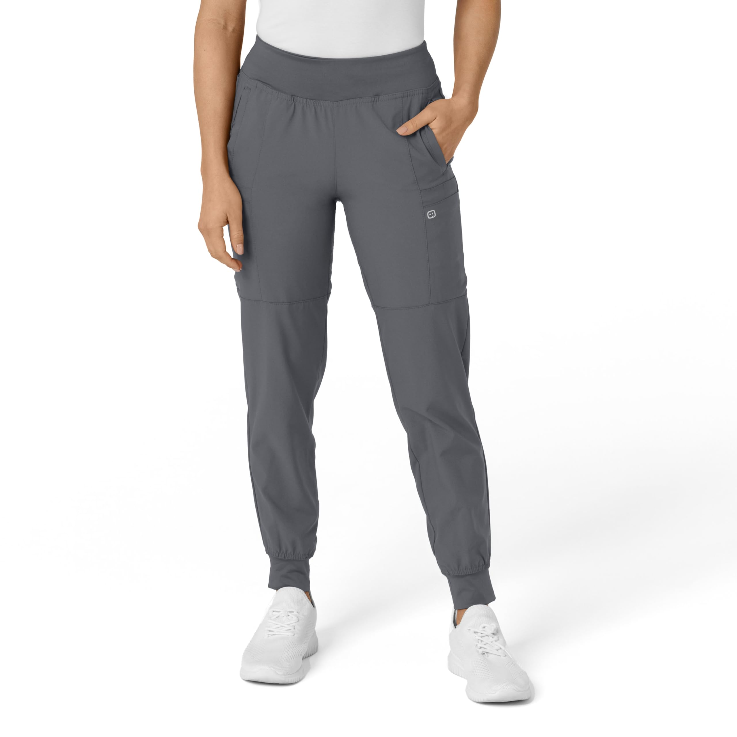 WonderWink 5555TXPEWT2TX W123 Pantalón de chándal para mujer, cintura cómoda, peltre, alto extendido, tamaño 2 X