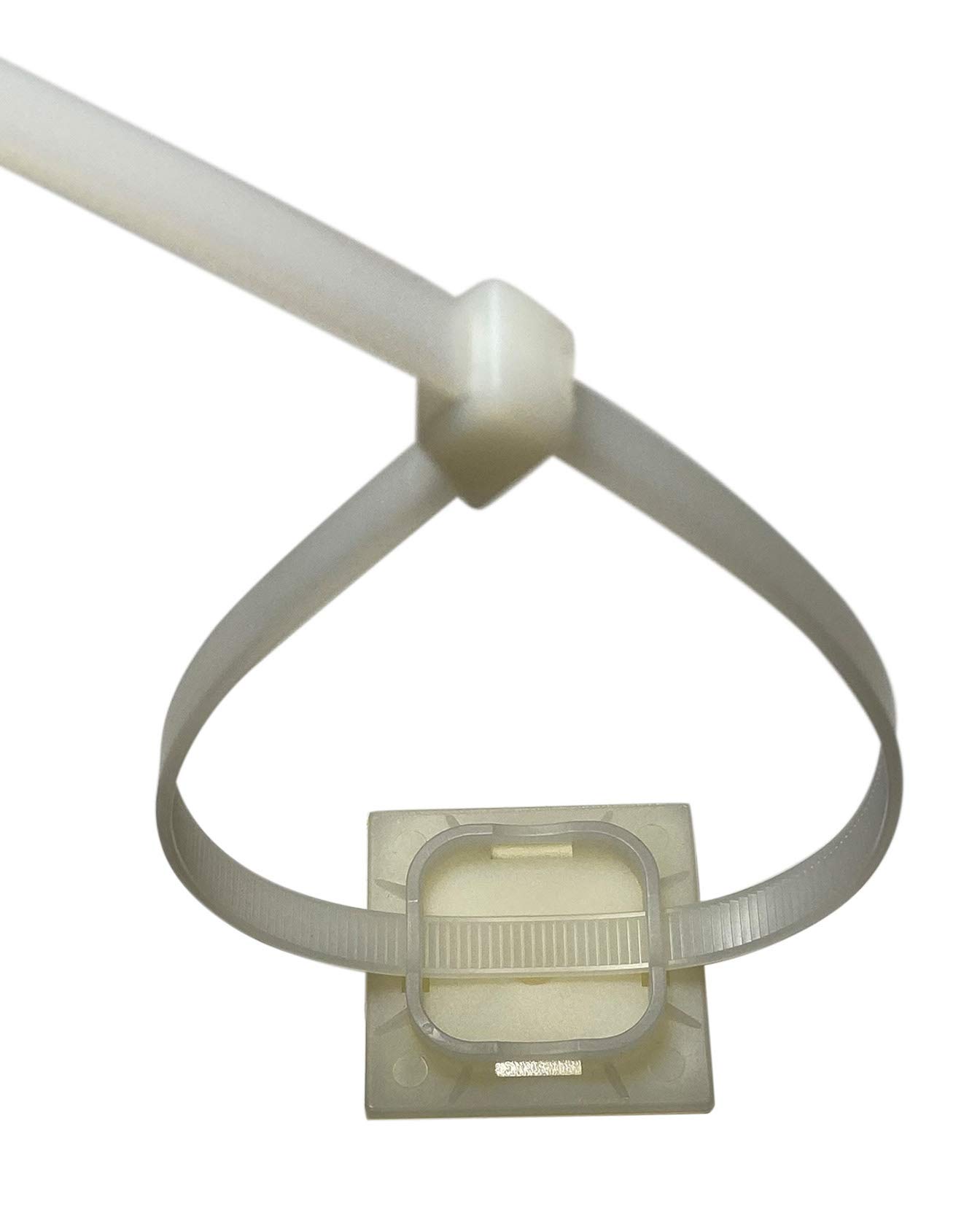 Weiße Kabelbinder-Sockel Selbstklebend – 4-Wege-Befestigung, 19x19 Mm, 50 Stück, Für Schnelles Kabelmanagement