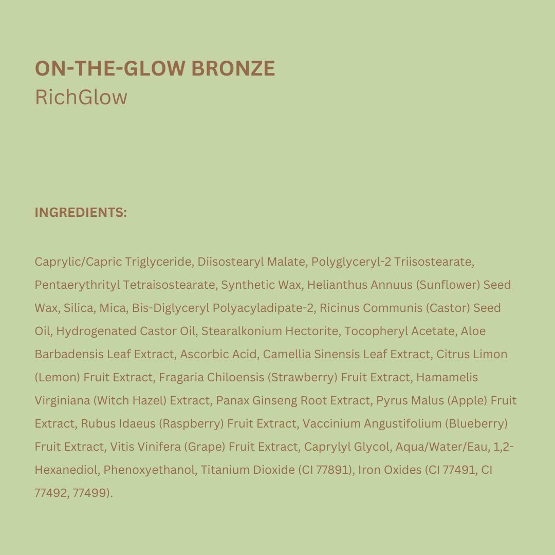 Pixi On-the-Glow Bronze - RichGlow, Hydrating Tinted Moisture Bronzer Stick with Ginseng, Aloe Vera & Fruit Extracts, For Cheeks & Lips, 19g / 0.6oz, Paraben-Free - Image 9