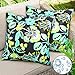 Fundas de Almohada 40 X 40 cm Cojines Decorativos Cojines Verde Cojínes Exterior Impermeable Plantas Tropicales Flores Impresión Raya Fundas Cojines Sofa para Sofá Jardín Patio Dormitorio